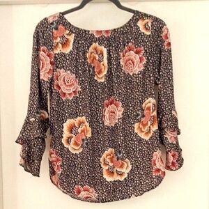 Loft Petite Floral Pullover Blouse